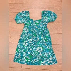 Lilly Pulitzer Delaney Short Sleeve Smocked Botanical Mini Dress Size 6